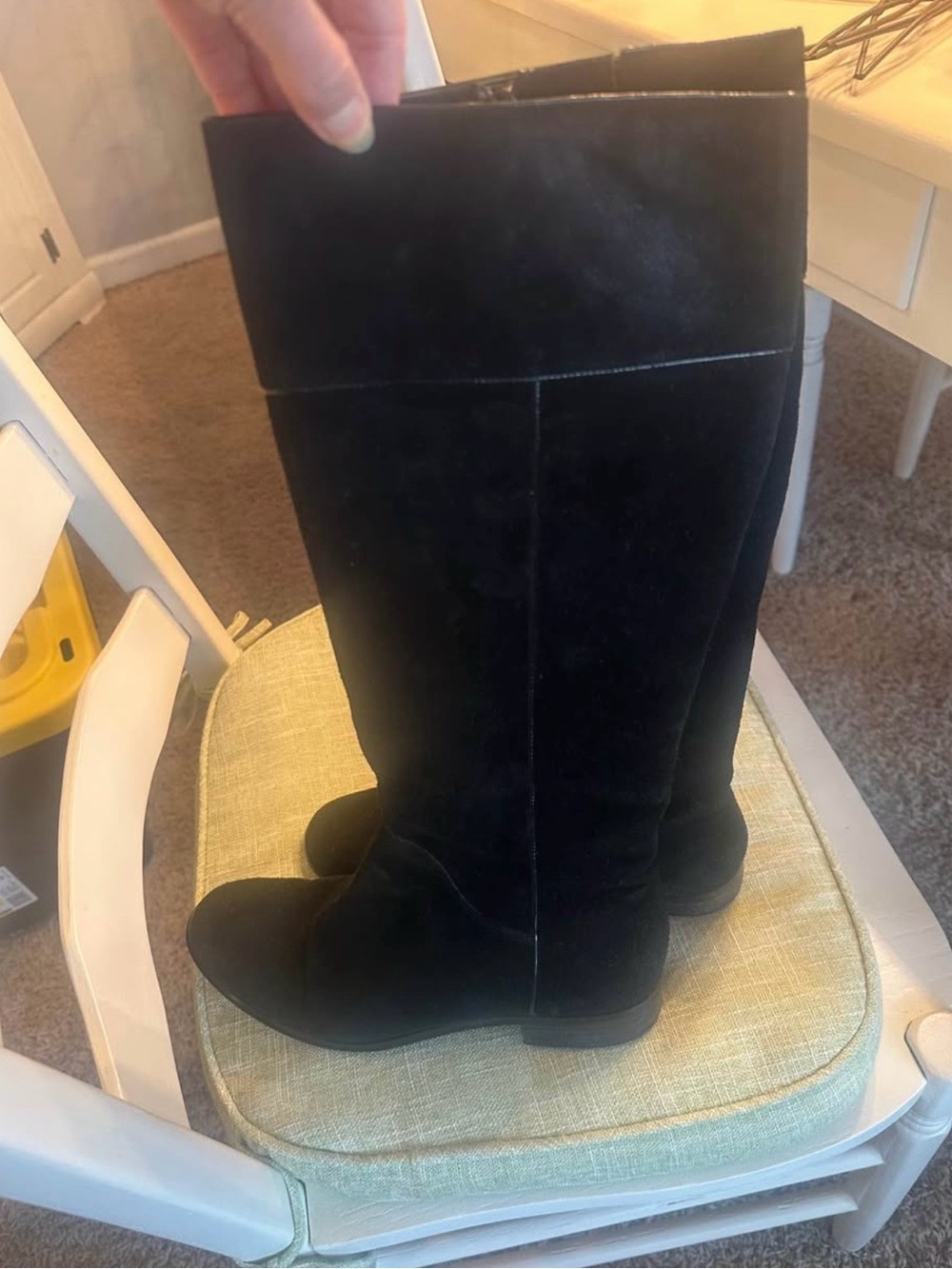 Ann Taylor Loft suede knee high boots.  Black.  Size 8.5.